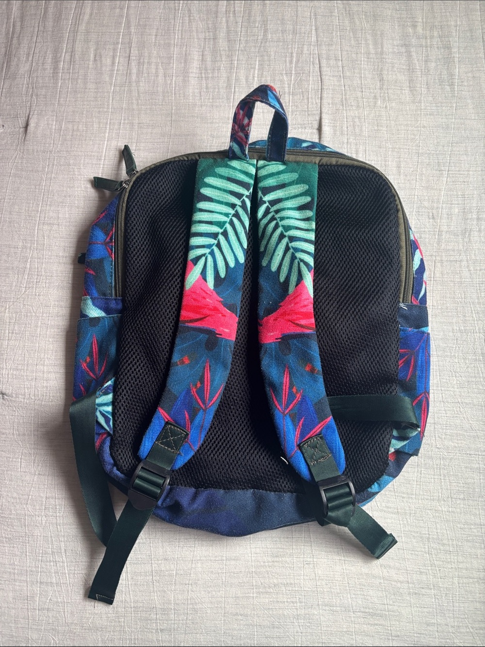 Pink Flamingo Print Backpack - Vibrant Tropical Daypack - Picture 2 of 5